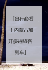 出行必看！内蒙古加开多趟旅客列车
