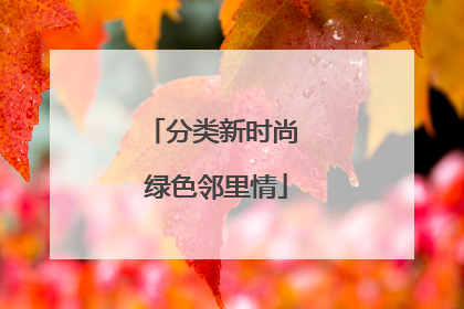 分类新时尚 绿色邻里情