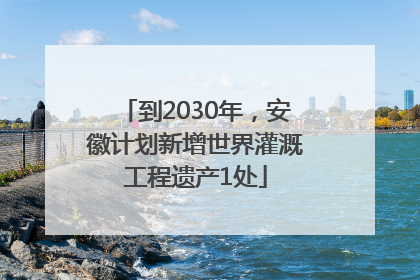 到2030年，安徽计划新增世界灌溉工程遗产1处