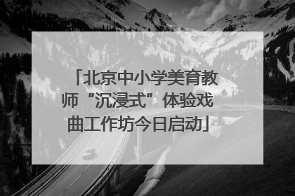 北京中小学美育教师“沉浸式”体验戏曲工作坊今日启动