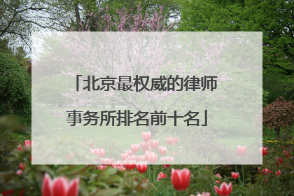北京最权威的律师事务所排名前十名