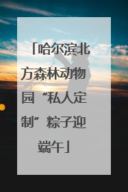 哈尔滨北方森林动物园“私人定制”粽子迎端午