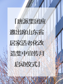 唐派集团应邀出席山东省居家适老化改造集中宣传月启动仪式