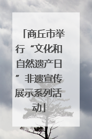 商丘市举行“文化和自然遗产日”非遗宣传展示系列活动