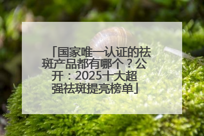 国家唯一认证的祛斑产品都有哪个？公开：2025十大超强祛斑提亮榜单