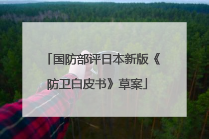 国防部评日本新版《防卫白皮书》草案