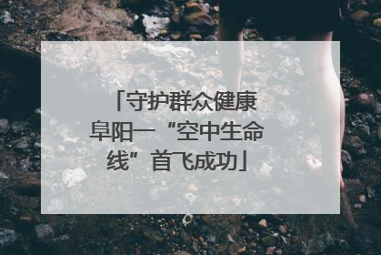 守护群众健康 阜阳一“空中生命线”首飞成功