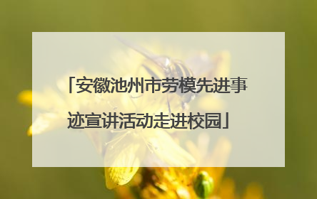 安徽池州市劳模先进事迹宣讲活动走进校园