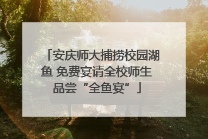 安庆师大捕捞校园湖鱼 免费宴请全校师生品尝“全鱼宴”