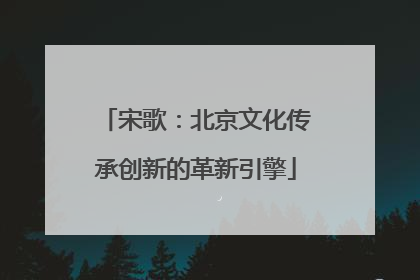 宋歌：北京文化传承创新的革新引擎