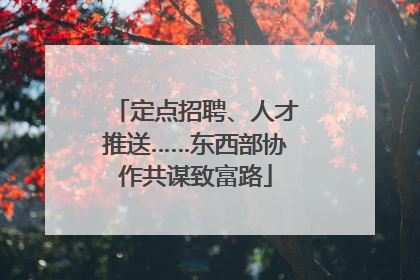 定点招聘、人才推送……东西部协作共谋致富路