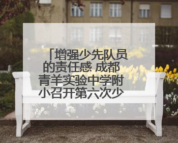 增强少先队员的责任感 成都青羊实验中学附小召开第六次少代会
