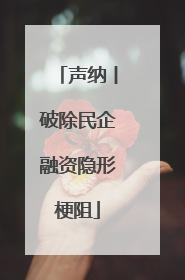 声纳丨破除民企融资隐形梗阻