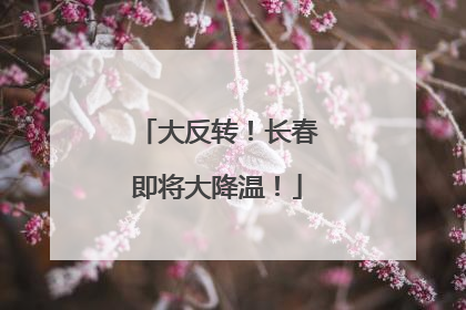 大反转！长春即将大降温！