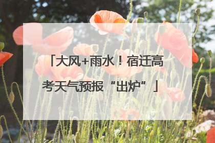 大风+雨水！宿迁高考天气预报“出炉”