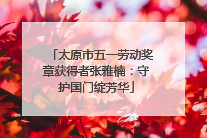 太原市五一劳动奖章获得者张雅楠：守护国门绽芳华