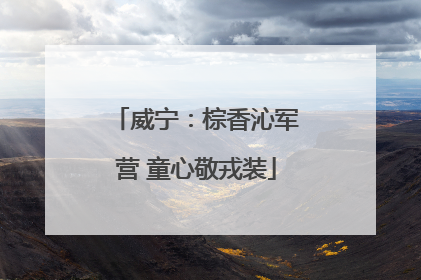 威宁：棕香沁军营 童心敬戎装