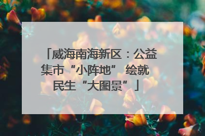 威海南海新区：公益集市“小阵地” 绘就民生“大图景”