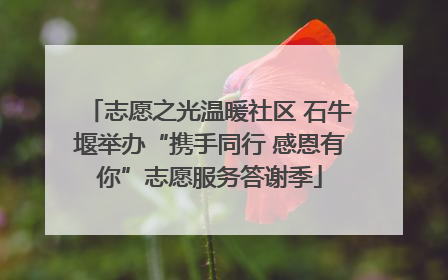 志愿之光温暖社区 石牛堰举办“携手同行 感恩有你”志愿服务答谢季
