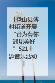 微山县傅村街道开展“音为有你 遇见美好”521主题音乐活动