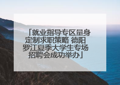 就业指导专区量身定制求职策略 德阳罗江夏季大学生专场招聘会成功举办