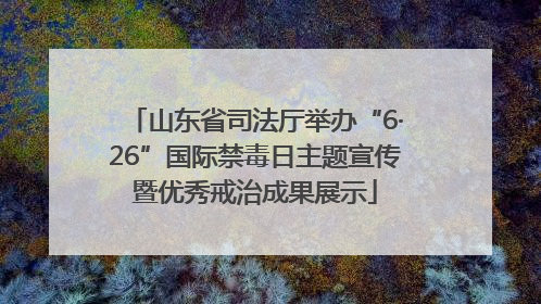 山东省司法厅举办“6·26”国际禁毒日主题宣传暨优秀戒治成果展示