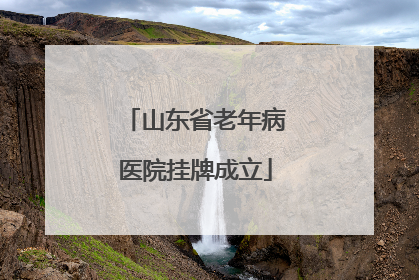 山东省老年病医院挂牌成立