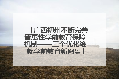 广西柳州不断完善普惠性学前教育保障机制——三个优化绘就学前教育新图景