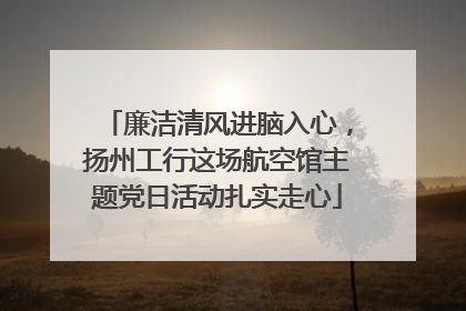 廉洁清风进脑入心，扬州工行这场航空馆主题党日活动扎实走心