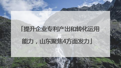 提升企业专利产出和转化运用能力，山东聚焦4方面发力