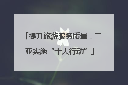 提升旅游服务质量，三亚实施“十大行动”