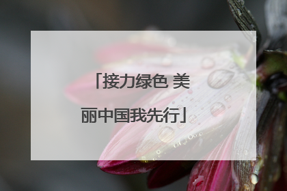 接力绿色 美丽中国我先行