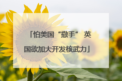 怕美国“撒手” 英国欲加大开发核武力