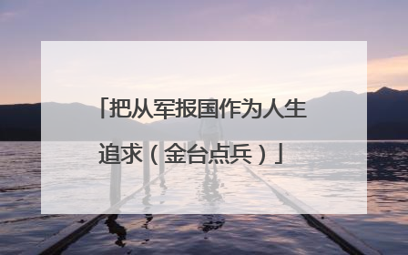 把从军报国作为人生追求（金台点兵）