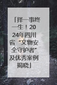 择一事终一生！2024年四川省“文物安全守护者”及优秀案例揭晓