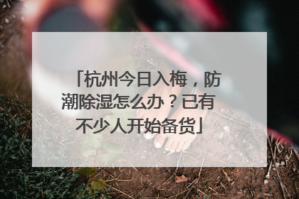 杭州今日入梅，防潮除湿怎么办？已有不少人开始备货