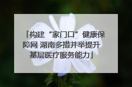 构建“家门口”健康保障网 湖南多措并举提升基层医疗服务能力