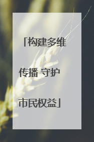 构建多维传播 守护市民权益
