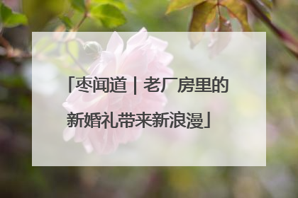 枣闻道｜老厂房里的新婚礼带来新浪漫