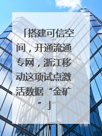 搭建可信空间，开通流通专网，浙江移动这项试点激活数据“金矿”