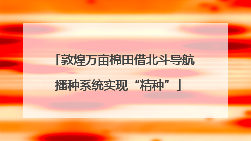 敦煌万亩棉田借北斗导航播种系统实现“精种”