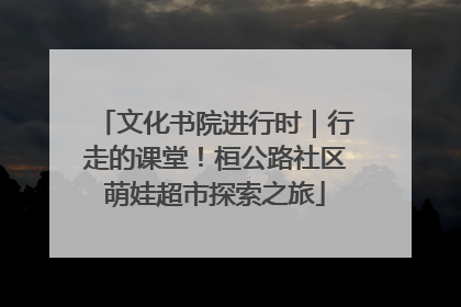 文化书院进行时｜行走的课堂！桓公路社区萌娃超市探索之旅