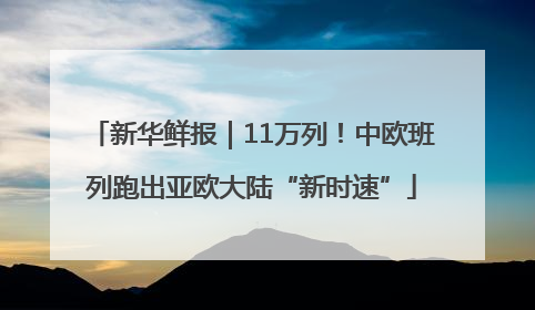 新华鲜报｜11万列！中欧班列跑出亚欧大陆“新时速”