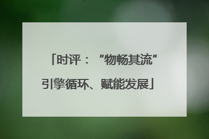 时评：“物畅其流”引擎循环、赋能发展