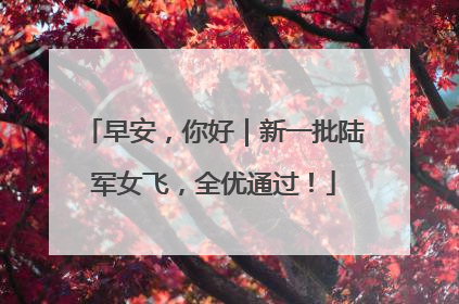早安，你好｜新一批陆军女飞，全优通过！