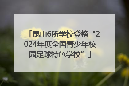 昆山6所学校登榜“2024年度全国青少年校园足球特色学校”