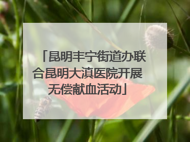 昆明丰宁街道办联合昆明大滇医院开展无偿献血活动