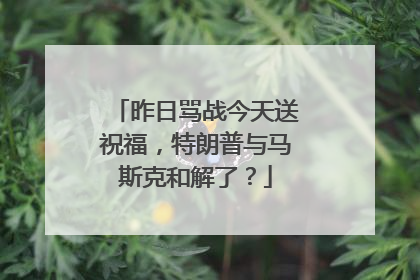 昨日骂战今天送祝福，特朗普与马斯克和解了？