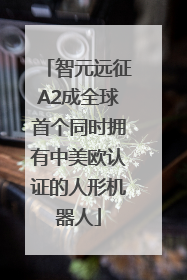 智元远征A2成全球首个同时拥有中美欧认证的人形机器人