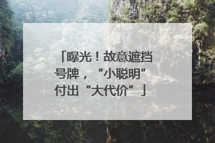 曝光！故意遮挡号牌，“小聪明”付出“大代价”